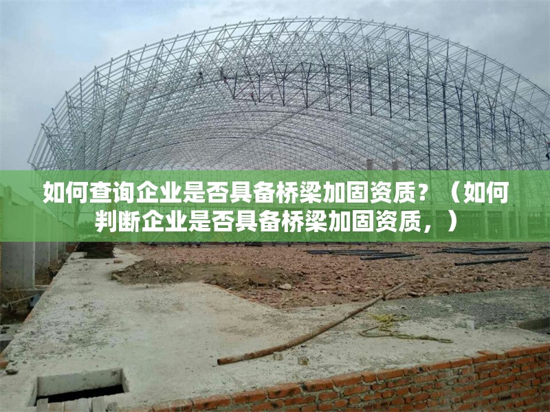 如何查詢企業(yè)是否具備橋梁加固資質(zhì)？（如何判斷企業(yè)是否具備橋梁加固資質(zhì)，）