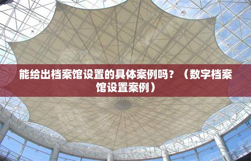 能給出檔案館設(shè)置的具體案例嗎？（數(shù)字檔案館設(shè)置案例）