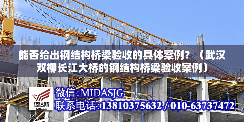 能否給出鋼結(jié)構(gòu)橋梁驗(yàn)收的具體案例？（武漢雙柳長(zhǎng)江大橋的鋼結(jié)構(gòu)橋梁驗(yàn)收案例） 行業(yè)新聞