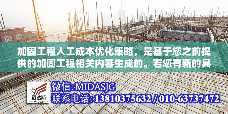 加固工程人工成本優(yōu)化策略，是基于您之前提供的加固工程相關內容生成的。若您有新的具體內容需求，可補充信息后告知，我將為您調整優(yōu)化標題。 行業(yè)新聞 第1張