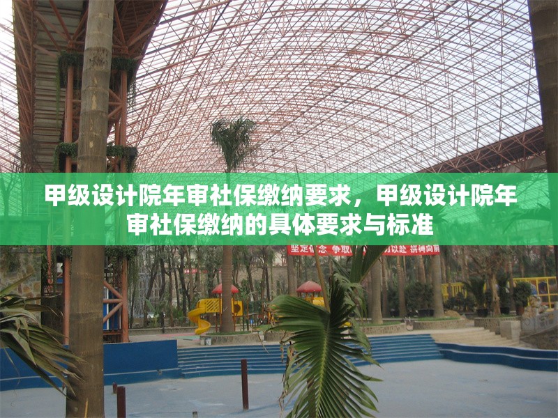 甲級(jí)設(shè)計(jì)院年審社保繳納要求，甲級(jí)設(shè)計(jì)院年審社保繳納的具體要求與標(biāo)準(zhǔn)