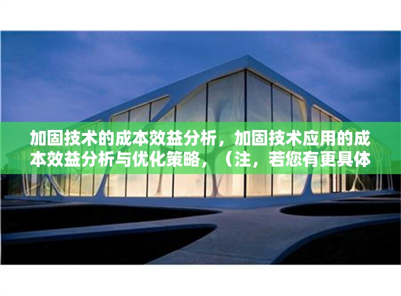 加固技術(shù)的成本效益分析，加固技術(shù)應用的成本效益分析與優(yōu)化策略，（注，若您有更具體的需求或內(nèi)容方向，可進一步調(diào)整標題側(cè)重點。）