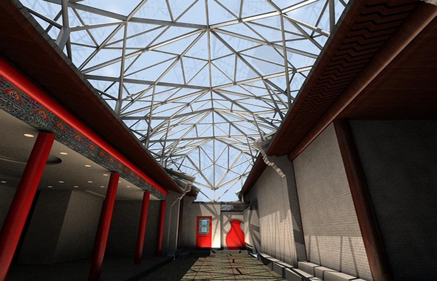 四合院網架封閉 鋼網架設計案例