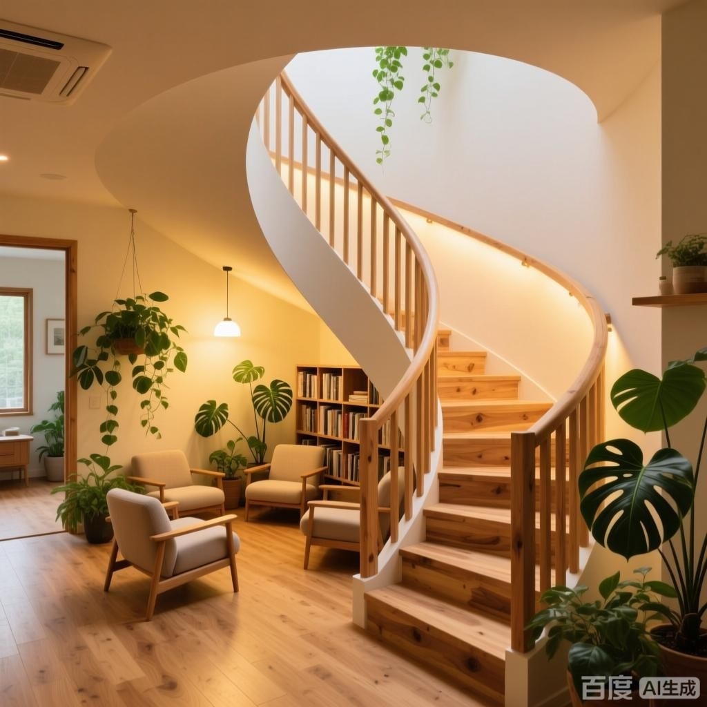 如何設(shè)計一個舒適的旋轉(zhuǎn)樓梯？（如何設(shè)計一個舒適的旋轉(zhuǎn)樓梯,生成四張關(guān)于舒適旋轉(zhuǎn)樓梯的圖像）