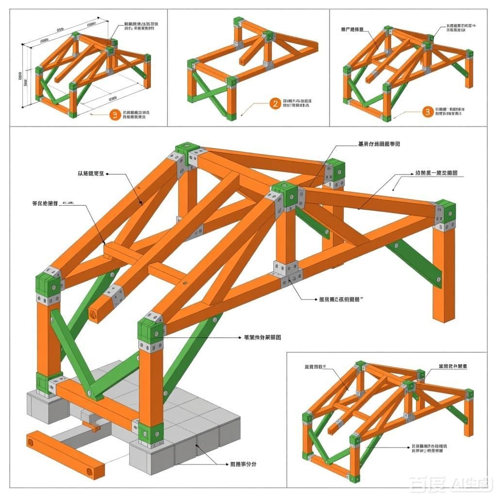 如何繪制桁架設(shè)計思路圖？（如何繪制桁架設(shè)計思路圖生成的四張桁架設(shè)計思路圖）