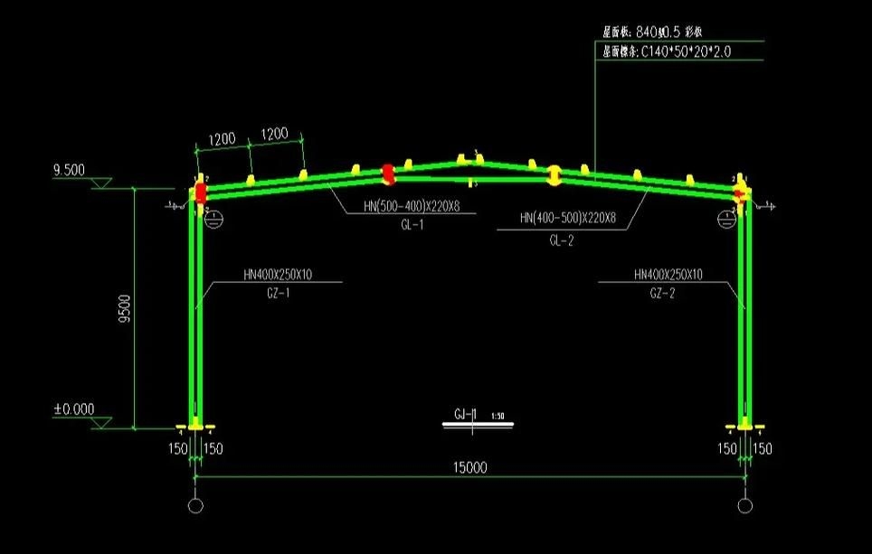 給我一些廠房鋼梁的圖片