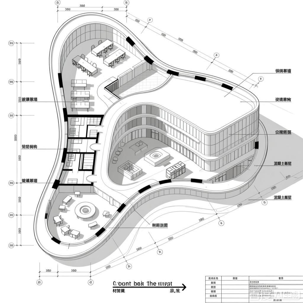 如何繪制異形建筑平面圖？（如何繪制異形建筑平面圖,生成四張關于異形建筑平面圖的圖像）