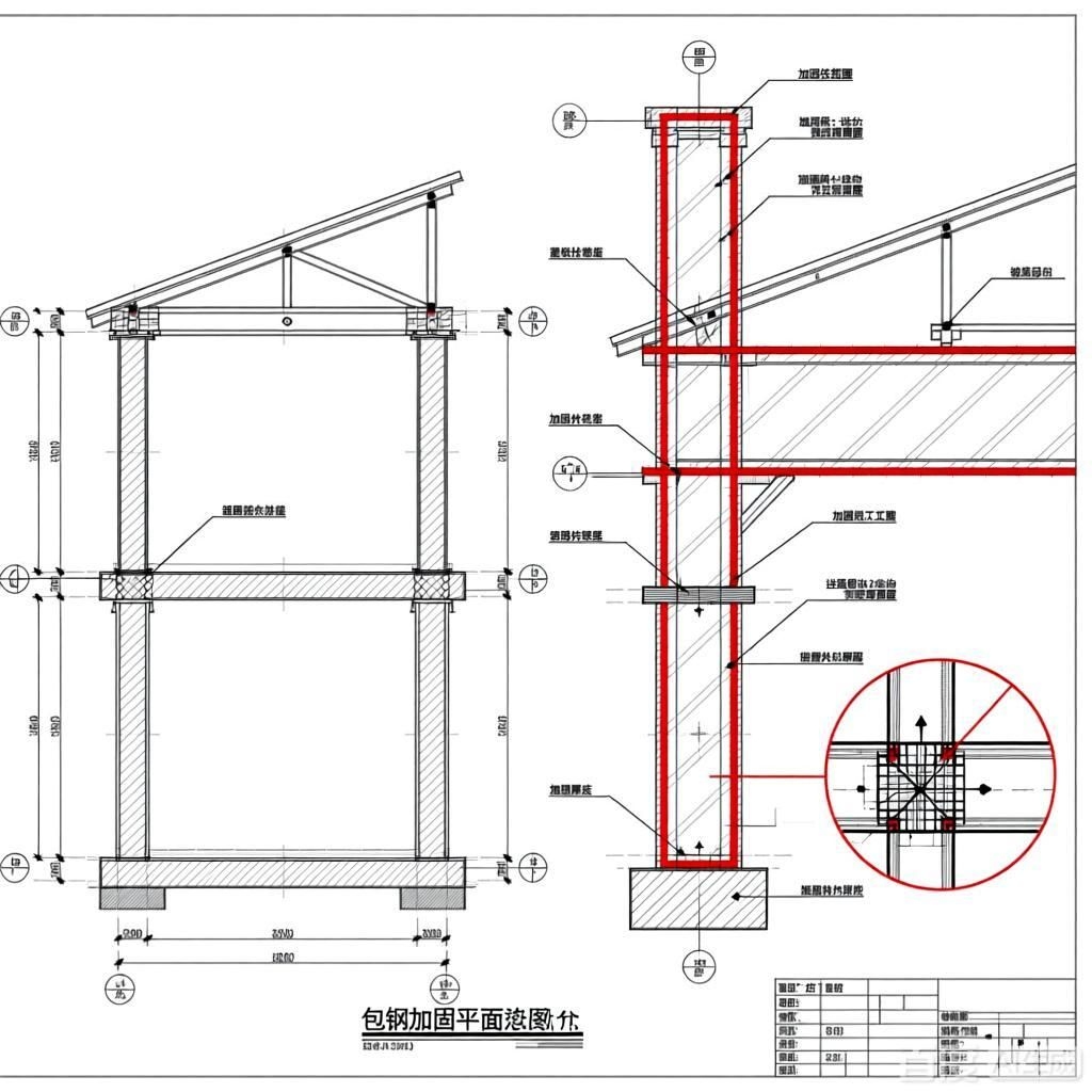 如何繪制包鋼加固的平面示意圖？