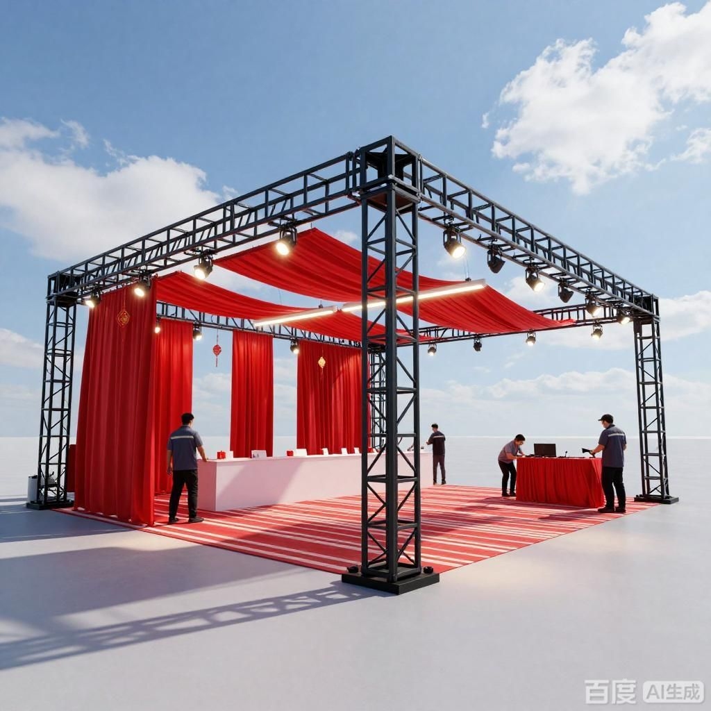 如何制作桁架展位外場效果圖？（如何制作桁架展位外場效果圖生成四張桁架展位外場效果圖）