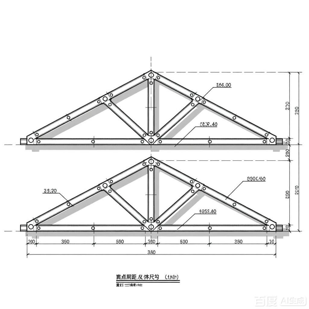 如何繪制桁架詳圖？（如何繪制桁架詳圖,生成的四張圖片均圍繞桁架詳圖）