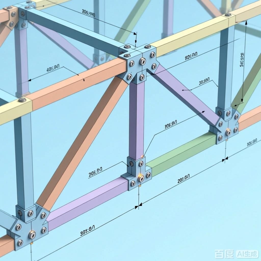 如何繪制桁架詳圖？（如何繪制桁架詳圖,生成的四張圖片均圍繞桁架詳圖）