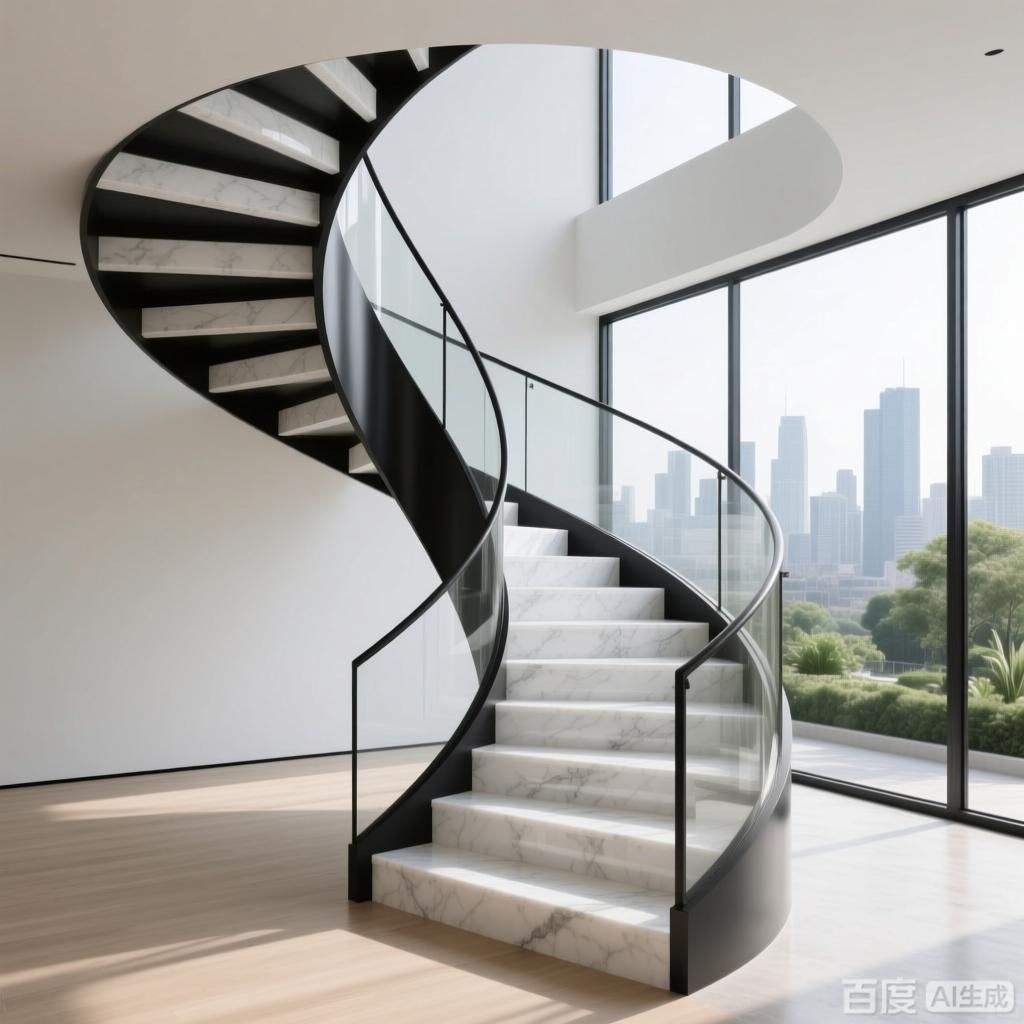 如何設計一個美觀的旋轉樓梯？（如何設計一個美觀的旋轉樓梯,生成四張不同風格的旋轉樓梯設計圖）