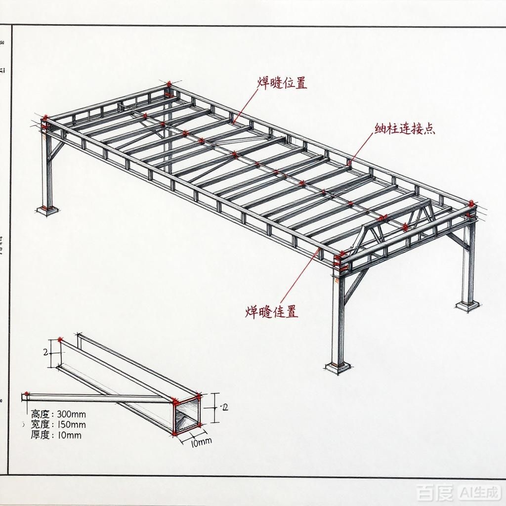 如何繪制10米鋼屋架結(jié)構(gòu)圖（如何繪制10米鋼屋架結(jié)構(gòu)圖10米鋼屋架結(jié)構(gòu)圖） 行業(yè)新聞 第4張