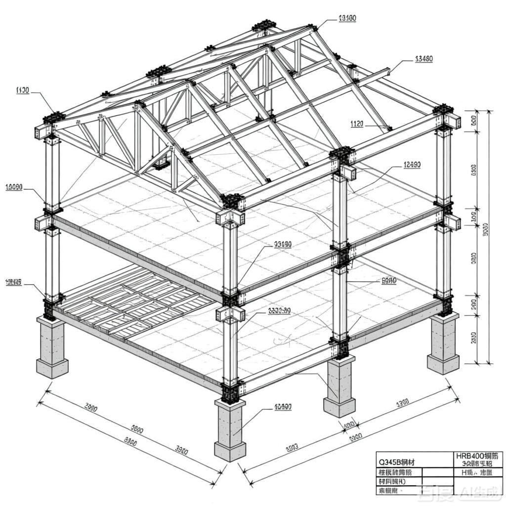 如何繪制二層鋼結(jié)構(gòu)框架圖？（如何繪制二層鋼結(jié)構(gòu)框架圖） 行業(yè)新聞 第1張