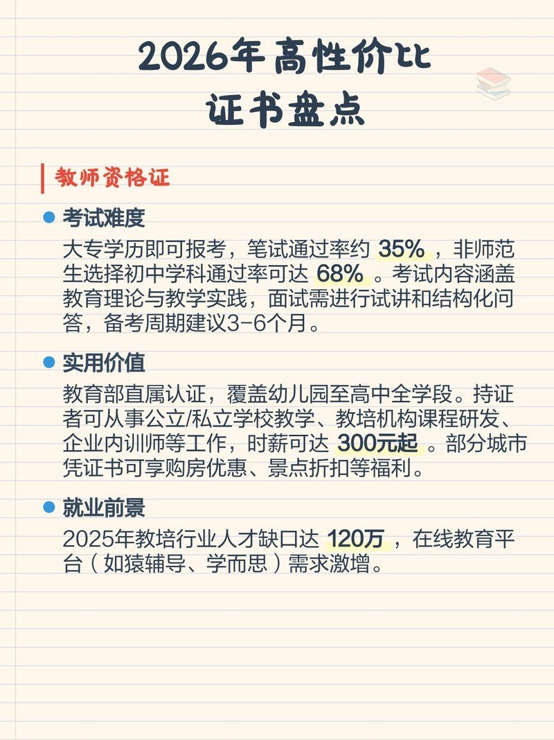有哪些高含金量的證書（2026年最值得考的高含金量的證書盤點） 行業(yè)新聞 第2張