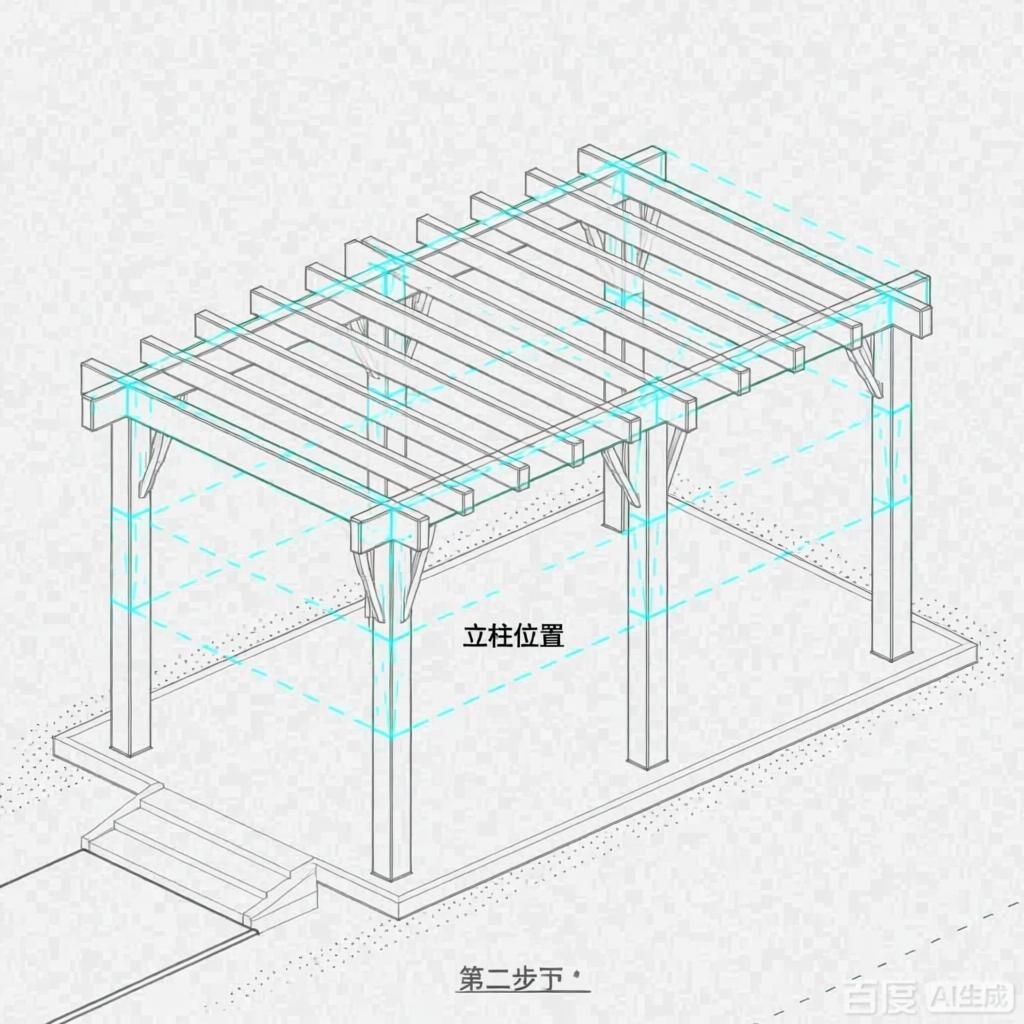 如何繪制景觀廊架的平面圖？（4張圖均為景觀廊架平面圖繪制步驟的教學(xué)示意圖） 行業(yè)新聞 第2張